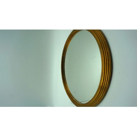 Runder goldener Spiegel Antike Vintage