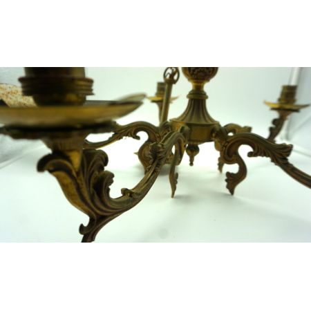 Antiker Bronzeleuchter Fünfarmig