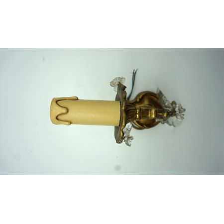  Messingwandleuchter mit Kristallen