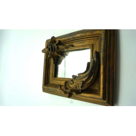 Kleiner Spiegel im Goldrahmen Sonne Mond