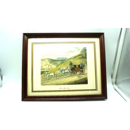 Gemälde Reisekutsche im Holzrahmen