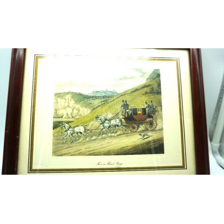 Gemälde Reisekutsche im Holzrahmen