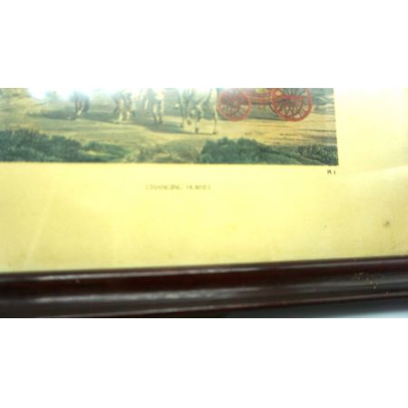 Zwei antike Holzbilderrahmen Kutschenmotive