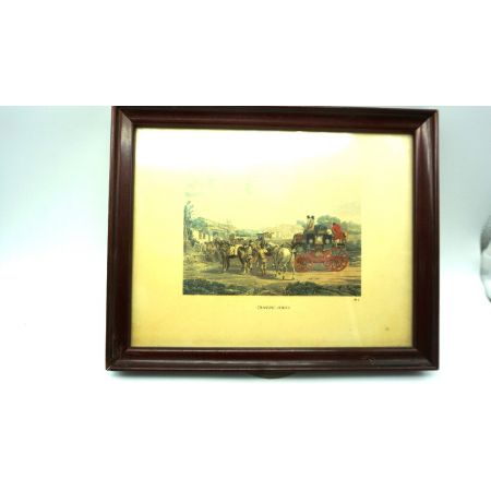 Zwei antike Holzbilderrahmen Kutschenmotive