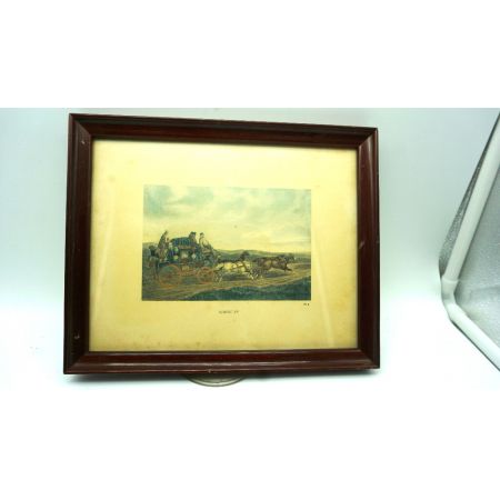 Zwei antike Holzbilderrahmen Kutschenmotive