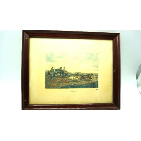 Zwei antike Holzbilderrahmen Kutschenmotive