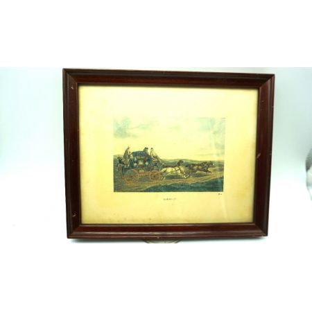 Zwei antike Holzbilderrahmen Kutschenmotive