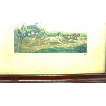 Zwei antike Holzbilderrahmen Kutschenmotive