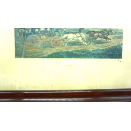 Zwei antike Holzbilderrahmen Kutschenmotive