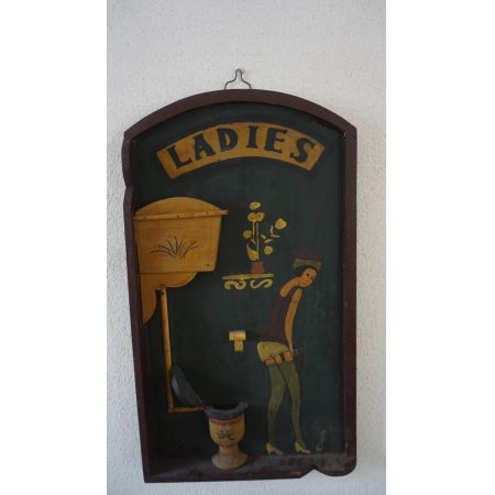 Antikes Ladies WC Schild