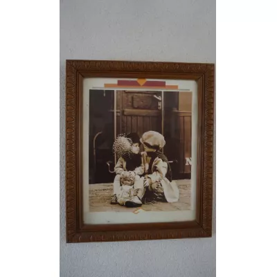 Sepia Fotografie Kinder Eichenrahmen