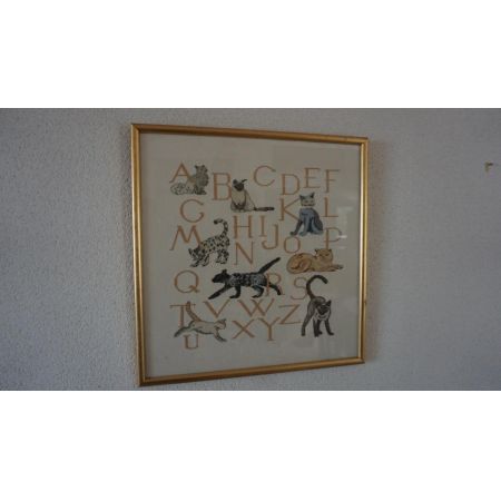 Stickerei Katzen ABC