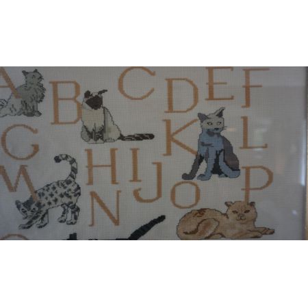 Stickerei Katzen ABC