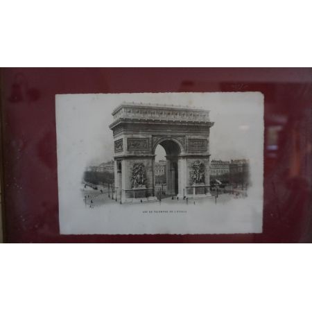 Antiker Goldrahmen Schwarz Weiß Gemälde Brücke