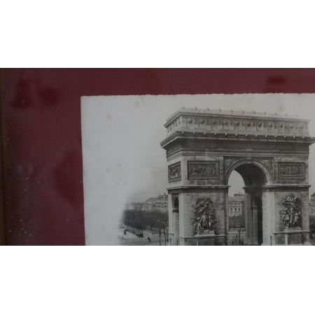 Antiker Goldrahmen Schwarz Weiß Gemälde Brücke