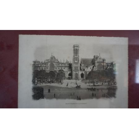 Antiker Goldrahmen Schwarz Weiß Gemälde Stadt