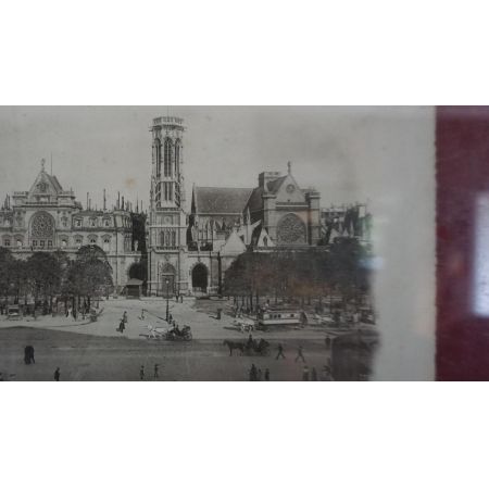 Antiker Goldrahmen Schwarz Weiß Gemälde Stadt