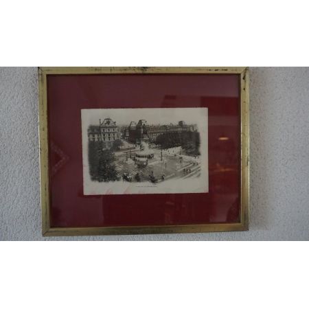 Antiker Goldrahmen Schwarz Weiß Gemälde Stadtplatz