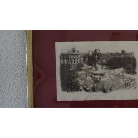 Antiker Goldrahmen Schwarz Weiß Gemälde Stadtplatz