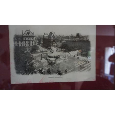 Antiker Goldrahmen Schwarz Weiß Gemälde Stadtplatz