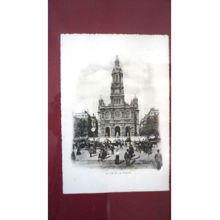 Antiker Goldrahmen mit Schwarz Weiß Gemälde, Kathedrale