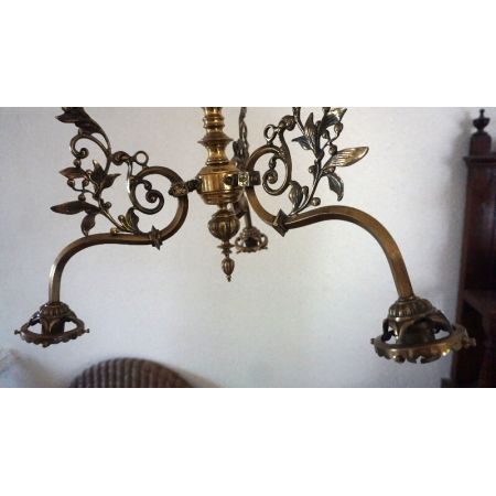 herrlicher Bronceleuchte drei Armig France Bronze Jugendstil