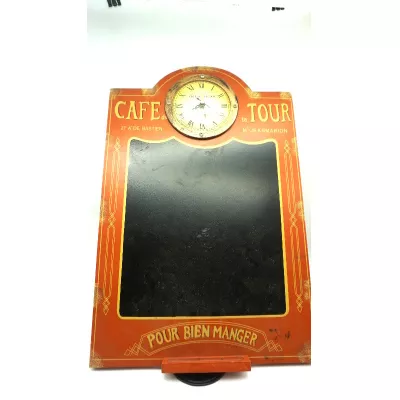 Cafe Tafel mit Uhr Kreidetafel Vintage Pubsign 