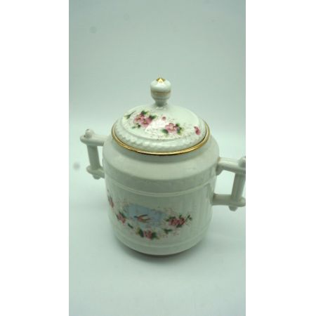 Porzellandose Frankreich Blumenmotiv Deckel