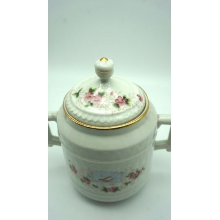 Porzellandose Frankreich Blumenmotiv Deckel