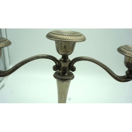 Paar Kerzenleuchte Versilbert  3 Armig