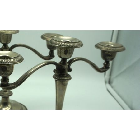 Paar Kerzenleuchte Versilbert  3 Armig