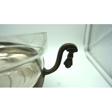 Obstschale centerpiece Tischschale Jugendstil Plated und Kristalleinsatz 