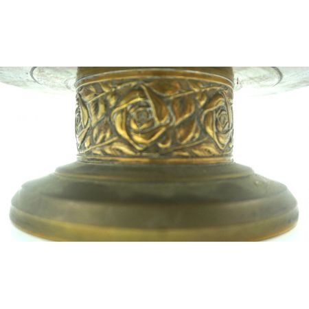 Obstschale centerpiece Tischschale Jugendstil Plated und Kristalleinsatz 