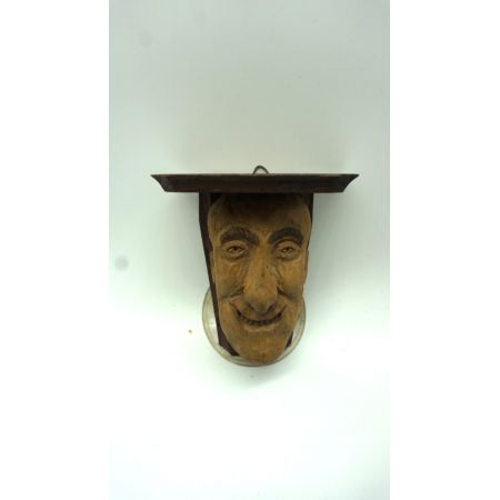 Kunstarbeit Wandhalter Holzgesichter Vintage selten 