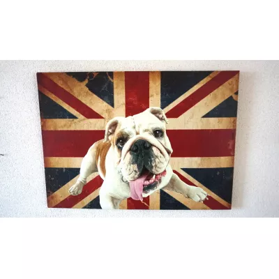 Oeldruck Very British  Hund  Englische flagge 