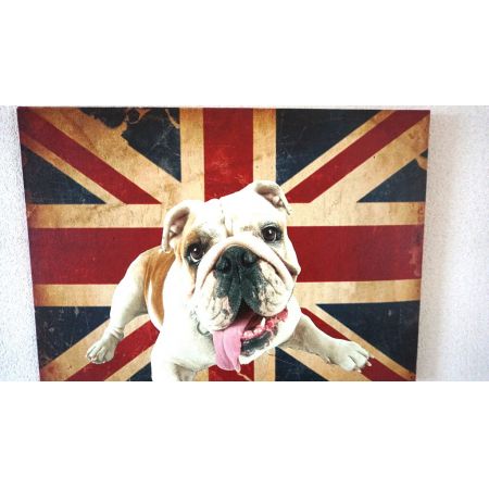 Oeldruck Very British  Hund  Englische flagge