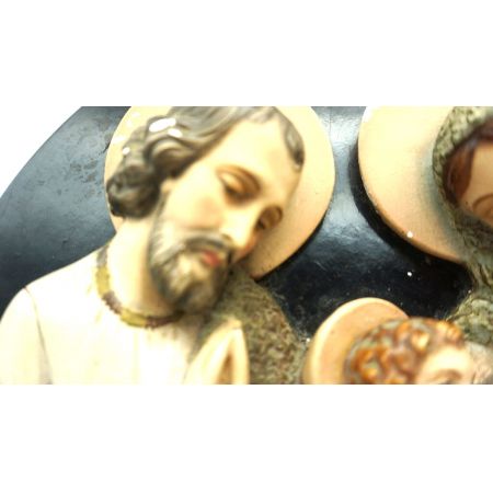 heilige familie Figuren auf schwarz. Platte Platre  France 