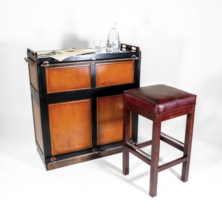 Chesterfield Barhocker "Bar Stool" in Birch Antique Red - sofort lieferbar