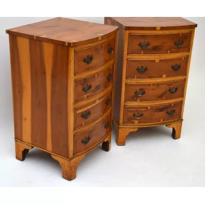 Pair of Antique Georgian Style Yew Wood Chests