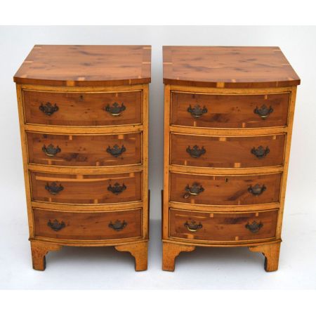 Pair of Antique Georgian Style Yew Wood Chests
