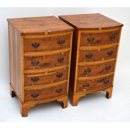 Pair of Antique Georgian Style Yew Wood Chests