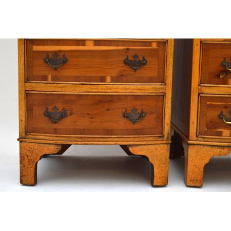 Pair of Antique Georgian Style Yew Wood Chests