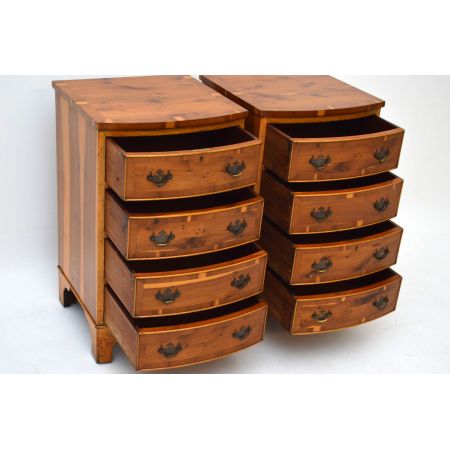 Pair of Antique Georgian Style Yew Wood Chests