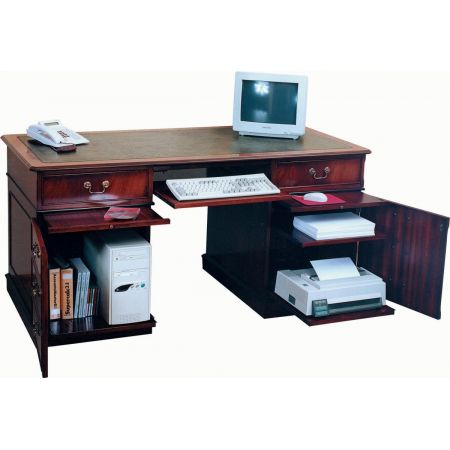 Großer Computertisch "Computer Workstation 2 Door" mit 2 Türen