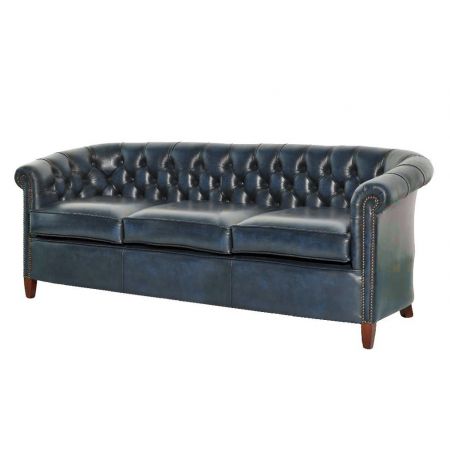 Chesterfield "Diana" Dreisitzer in Birch Antique Blue
