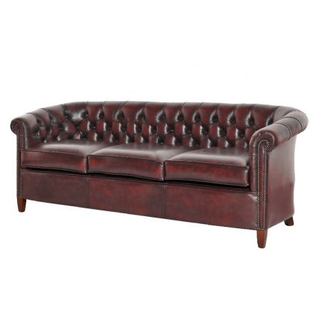 Chesterfield "Diana" Dreisitzer in Birch Antique Red