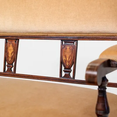 Edwardianische Sitzgruppe – Antikes Sofa mit 2 Stühlen, England um 1900