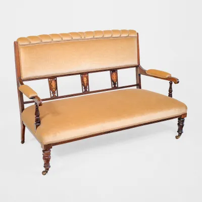 Edwardianische Sitzgruppe – Antikes Sofa mit 2 Stühlen, England um 1900