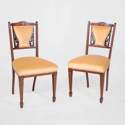 Edwardianische Sitzgruppe – Antikes Sofa mit 2 Stühlen, England um 1900