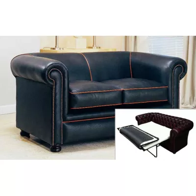 Chesterfield Schlafsofa "Dylan" 2-Sitzer Schlaffsofa (Matratze: 95cm)